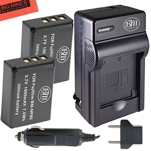 BM Premium 2-Pack Of NP-85 Batteries And Charger Kit For FujiFilm FinePix S1 SL240 SL260 SL280 SL300 SL305 SL1000 Digital Camera