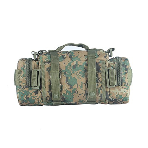 Yakeda Woodland Camouflage Canvas Shoulder Bag Military Tool Bag with Handle for Army--11.21