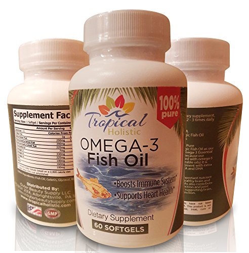 Omega 3 Fish Pills with EPA, DHA, Omega 3 6 9(60 Softgel Capsules) - Boost Immunity,Support Heart,Brain, Memory, Joints, Eyes for Women, Men and Seniors. Made in USA - Tested for impurities.