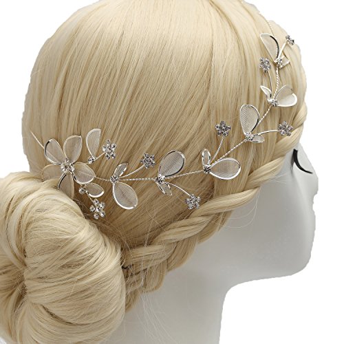 Femicuty Shiny and Fashion Diamond Wedding Bridal Hair Pieces Hair Vine (P7013)