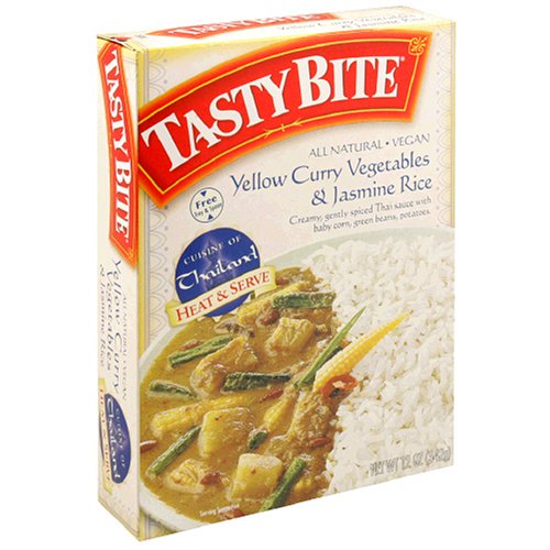 Tasty Bite Yellow Curry Vegetables & Jasmine Rice Meal, Heat & Eat, 12-Ounce Boxes (Pack of 6)