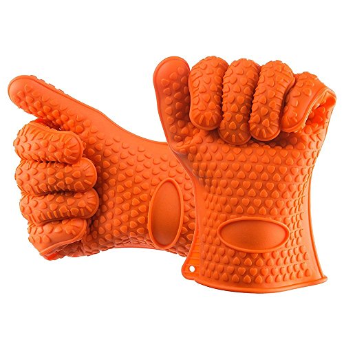 Heat resistant no slip silicone BBQ / oven glove