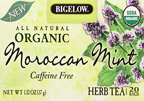 Bigelow Organic Moroccan Mint Herb Tea, 1.32-Ounce Boxes (Pack of 6)