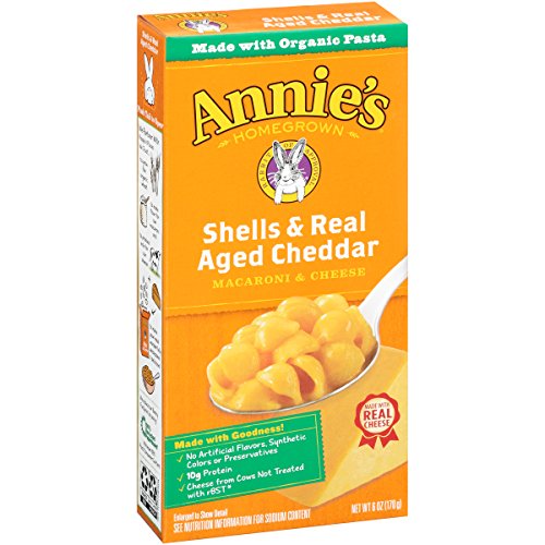 Annie's Totally Natural Shells & Real Aged Cheddar Mac & Cheese, 6 oz, 12 Pack