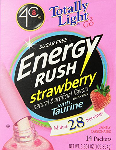 4C Totally Light 2 Go Energy Rush Strawberry, Sugar Free, 14-Count (Pack of 3)