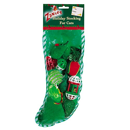 Zanies Holiday Cat Stockings with 12 Cat Toys