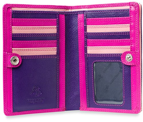Visconti Penang RB109 Ladies Multi Colored Leather Wallet Purse 4 x 6 (Berry Multi)