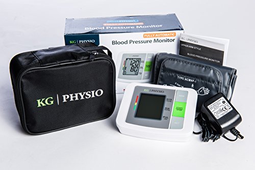 Blood Pressure Monitor For Home Use KG | PHYSIO Includes AC Adapter!! And carry case Digital Self Inflating Blood Pressure Machine with easy to follow instruction card for correct use + FREE Blood Pressure E-book which retails at £2.25