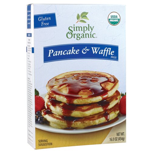Simply Organic Pancake & Waffle Mix, Gluten Free, 16-Ounce Boxes (Pack of 6)