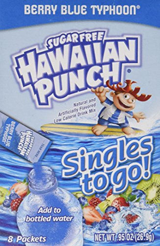 Hawaiian Punch Singles To Go Berry Blue Typhoon Sugar Free Drink Mix- 8 CT (0.95 Oz)