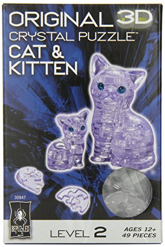 Original 3D Crystal Puzzle - Cat & Kitten Clear