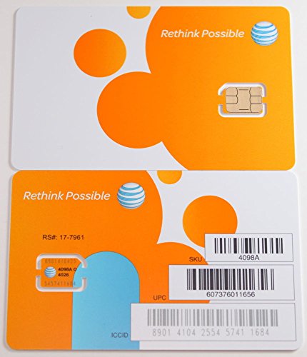 AT&T Nano SIM card (4FF) for iPhone 5, 5C, 5S, 6, 6 Plus, iPad Air, Galaxy S6, S6 Edge, and Note 5 with TrendON SIM Ejection tool