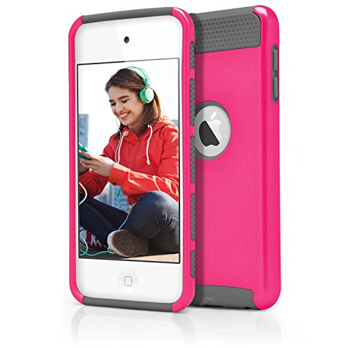 iPod Touch 5 Case, MagicMobile® Hybrid Protective Case Cover for Apple iPod Touch 5th Gen Shockproof Impact Resistant Silicone Hard Plastic Thin Armor Case for iPod Touch 5 [Hot Pink / Gray]
