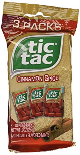 Tic Tac Cinnamon Spice Mints - 4 (3)-packs for a Total of 12 Boxes (Each Box Holds 18 Mints)