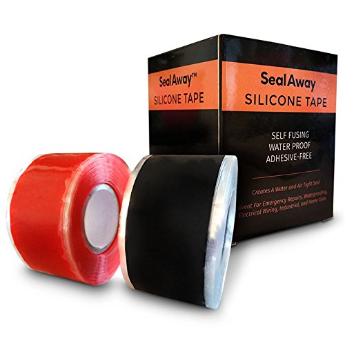 Silicone Self Fusing, Adhesive Tape (2-Pack Black-Red)