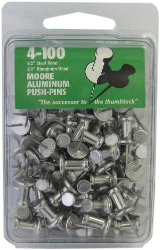 Moore Push-Pin Aluminum Push-Pins 4-100 (4-100)