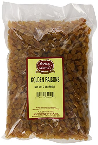 Spicy World Golden Raisins, Premium, 2 Pound