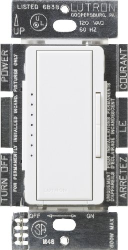 Lutron MACL-153M-SW Maestro Multi-Location CFL/LED Digital Dimmer, Snow, 150-watt