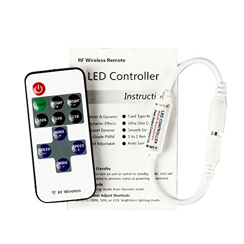 SUPERNIGHT Mini LED Controller Dimmer with RF Wireless Remote Control DC 12V For Single Color LED String Light