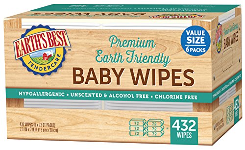 Earth's Best Chlorine-Free Wipes, 432 Count