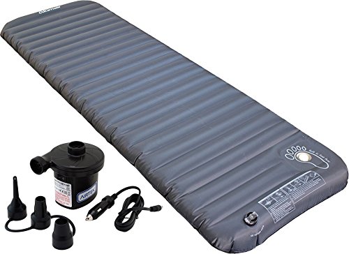 Altimair Frontier series Outdoor Camping Air Matttress/Mat/Pad with built-in foot pump and 2 in 1 Electric Air Pump powered by a Car Lighter or AA batteries, light weight, Durable Nylon-Plus, Stretch&Puncture proof AATFV2401DBP