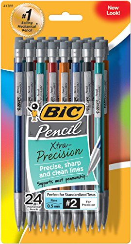 BIC Pencil Xtra Precision Metallic Barrels, Fine Point, 24 Count (MPLMFP241)