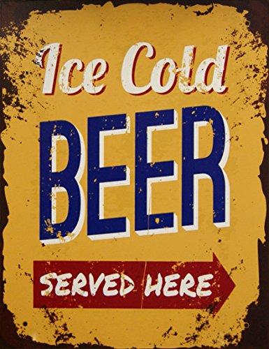 Ice Cold Beer Decorative Metal Sign Retro 13 x 10 inches