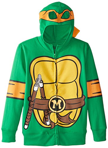 Teenage Mutant Ninja Turtles Big Boys' Michelangelo Costume Hoodie, Kelly Green, Medium