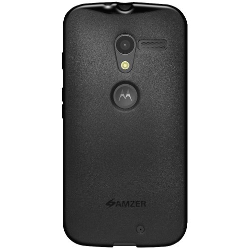 Amzer AMZ96114 Pudding Soft Gel TPU Skin Fit Case Cover for Motorola Moto X XT1053 XT1055 XT1058 XT1056 XT1060 - Retail Packaging - Black