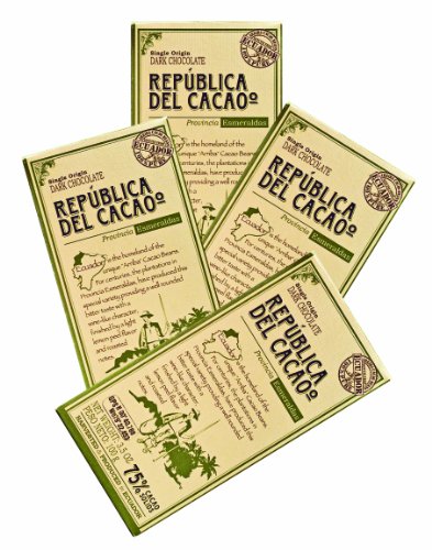 Republica Esmeraldas (75%) Chocolate, 3.5-Ounce Bars (Pack of 4)