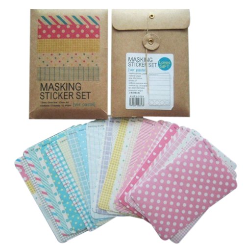 Wrapables Decorative Patterns Masking Sticker Set - Pastel