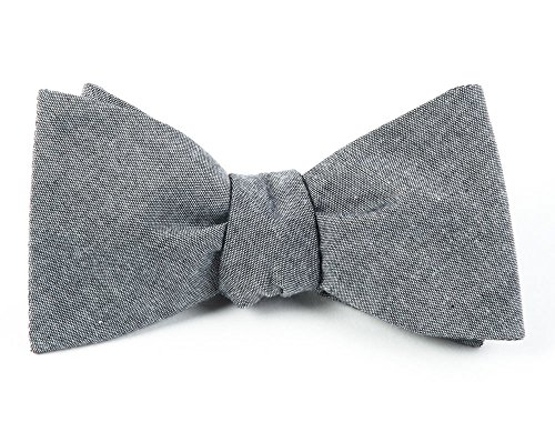 100% Cotton Soft Gray Classic Chambray Self-Tie Bow Tie