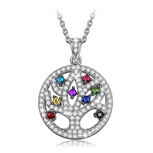 NinaQueen *Tree of Life* 925 Sterling Silver Women Pendant with Cubic-zirconia Fine Necklace Jewelry