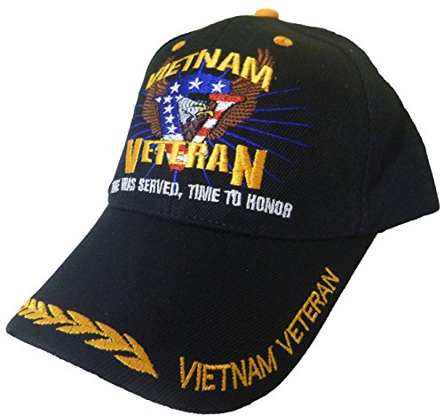 Vietnam Veteran Time Served Honor Wreaths Mens Black w/ BCAH Bumper Sticker