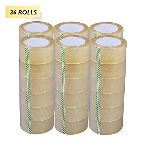 PARTYSAVING (36 ROLLS) 2 X 110 Yards Clear Packing Moving Shipping Storage Box Sealing Packaging Tape Refill