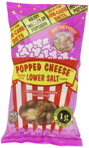 Just the Cheese Popped Cheese, Lower Salt Flavor, 1.7-Ounce Bags (Pack of 6)