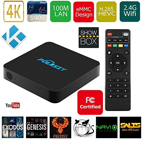 Puersit Android 6.1 TV BOX Amlogic S905 Quad-core 1GB ROM/8GB eMMC Streaming Media Player with Wifi,4K,H.265