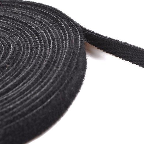 Cosmos 3/8 Quality Black Color Hook & Loop Fastening Velcro Cable Tie, 16ft length