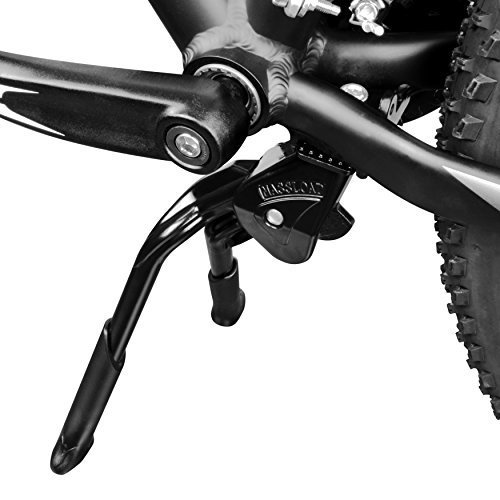 BV Bicycle Black Adjustable & Foldable Double Leg Kickstand, for 24, 26 and 28 Bikes