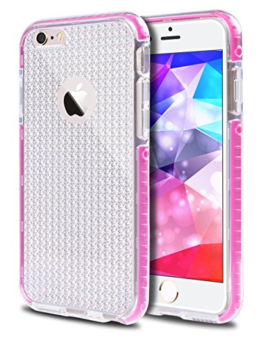 iPhone 6s Plus Case, ELOVEN Ultra Slim Clear Case Infused with Color Strip Air Cushion Flexible Soft TPU Bumper Shock-Absorbing Protective Cover Case for iPhone 6/6s Plus 5.5 Inch - Pink