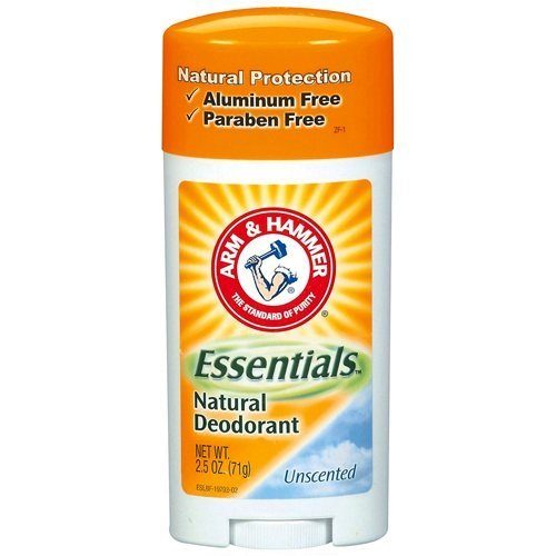 Arm & Hammer Essentials Natural Deodorant Solid, Unscented, 2.5 Ounce