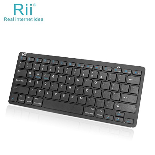 Rii® Bluetooth Wireless Keyboard BT09 for iOS Android Windows, iPhone, iPad , Galaxy Tab, Mac, and any bluetooth enabled device (Black)