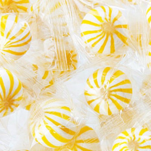 Banana Sassy Spheres Yellow & White Striped Candy Balls 1LB Bag