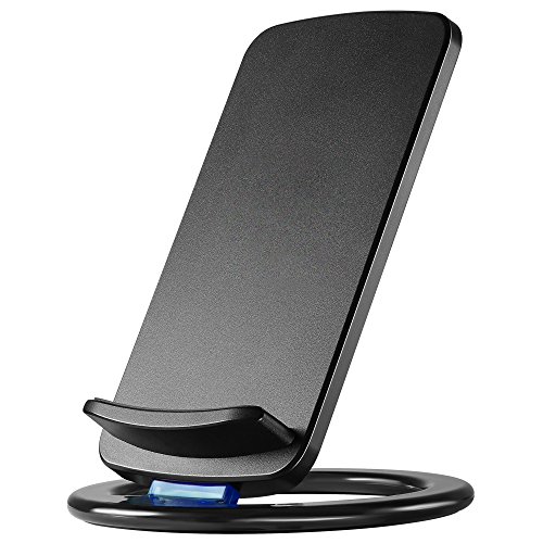 Wireless Charging Stand, GooDee Movable Coil Wireless Charging Pad Hidden LED Indicator Design for All Qi Enabled Devices, Black