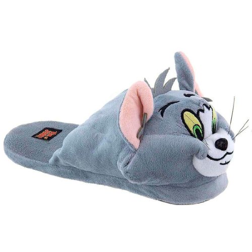 Tom And Jerry Cartoon Face Heads Cat Mouse Men Adult Plush Slippers Large 10/11