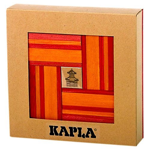 Kapla 40 Unique Building Blocks w/ Book Red and Orange