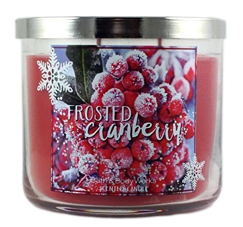 Bath & Body Works Home Frosted Cranberry Scented Candle 3 Wick 14.5 Oz Holiday 2015