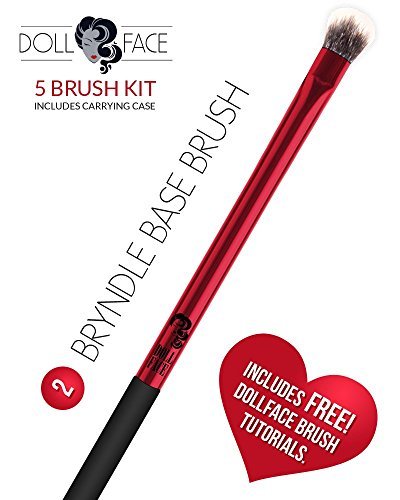 Professional Makeup Brush Set By DollFace - 5 Piece Brush Kit Includes Liner, Crease Brush, Brow Brush, Base Brush and Accent Brush. DollFace Brushes Are Professional Grade Quality Designed For Flawless Eye and Face Makeup Application. Includes FREE Exclusive DollFace Makeup Brush Tutorials and 100% Satisfaction Guarantee.
