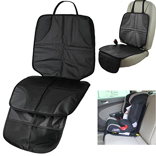 Car Seat Protector, ISUDA seat mat Ideal If Using Convertible Car Seat, This Luxury Auto Seat Protector Mat Will Protect Your Seats From Scuff Marks, Spills, Stains & Dirty Feet, Fit For All Car Seats