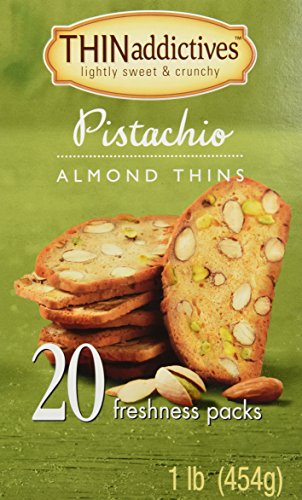 Nonni's THINaddictives Pistachio Almond Thins (One Box of 20 Freshness Packs)